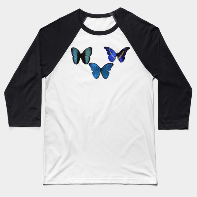 Blue Morphos Baseball T-Shirt by Dreambarks